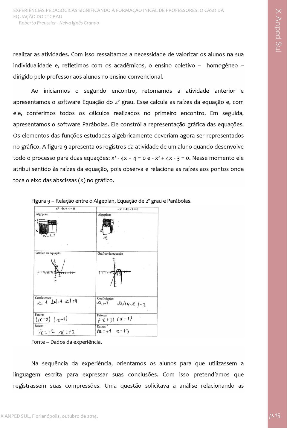 Ao iniciarmos o segundo encontro, retomamos a atividade anterior e apresentamos o software Equação do 2º grau.