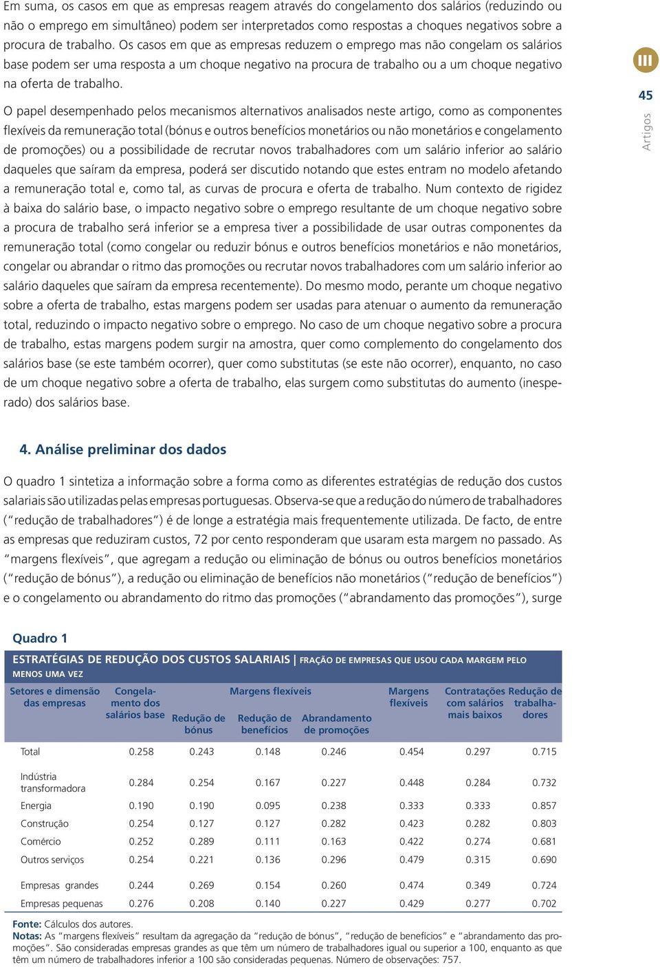 O papel desempenhado pelos mecansmos alternatvos analsados neste artgo, como as componentes flexíves da remuneração total (bónus e outros benefícos monetáros ou não monetáros e congelamento de