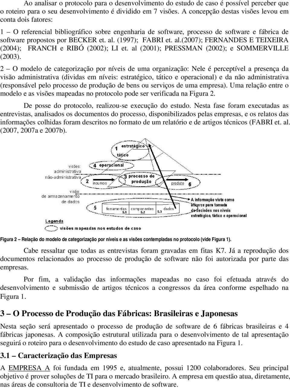 (1997); FABRI et. al.(2007); FERNANDES E TEIXEIRA (2004); FRANCH e RIBÓ (2002); LI et. al (2001); PRESSMAN (2002); e SOMMERVILLE (2003).