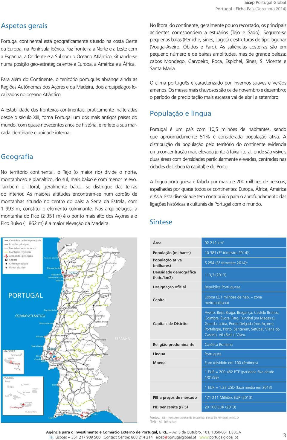 Para além do Continente, o território português abrange ainda as Regiões Autónomas dos Açores e da Madeira, dois arquipélagos localizados no oceano Atlântico.