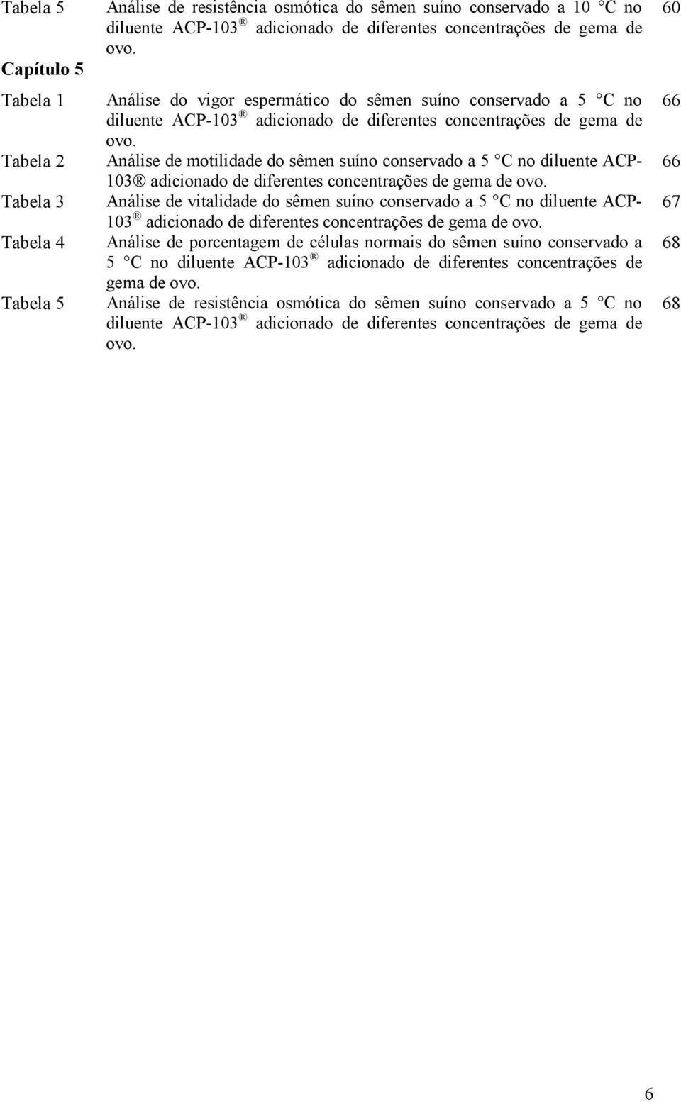 Análise de motilidade do sêmen suíno conservado a 5 C no diluente ACP- 103 adicionado de diferentes concentrações de gema de ovo.