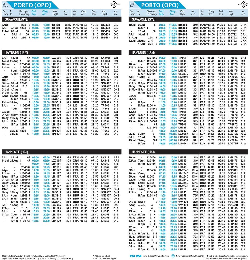 IB8721 TP 1967 MAD LIS 10: 1:3 12:1 16:20 IB6463 TP 261 340-6Jul 234 7 08:4 19:10 IB8721 MAD 10: 12:4 IB6463 34 - - 2 09: 16:0 TP 197 319 LIS 10:0 12:4 TP 248 -HAMBURG - (HAM) 4 6 09: 16:30 TP 197