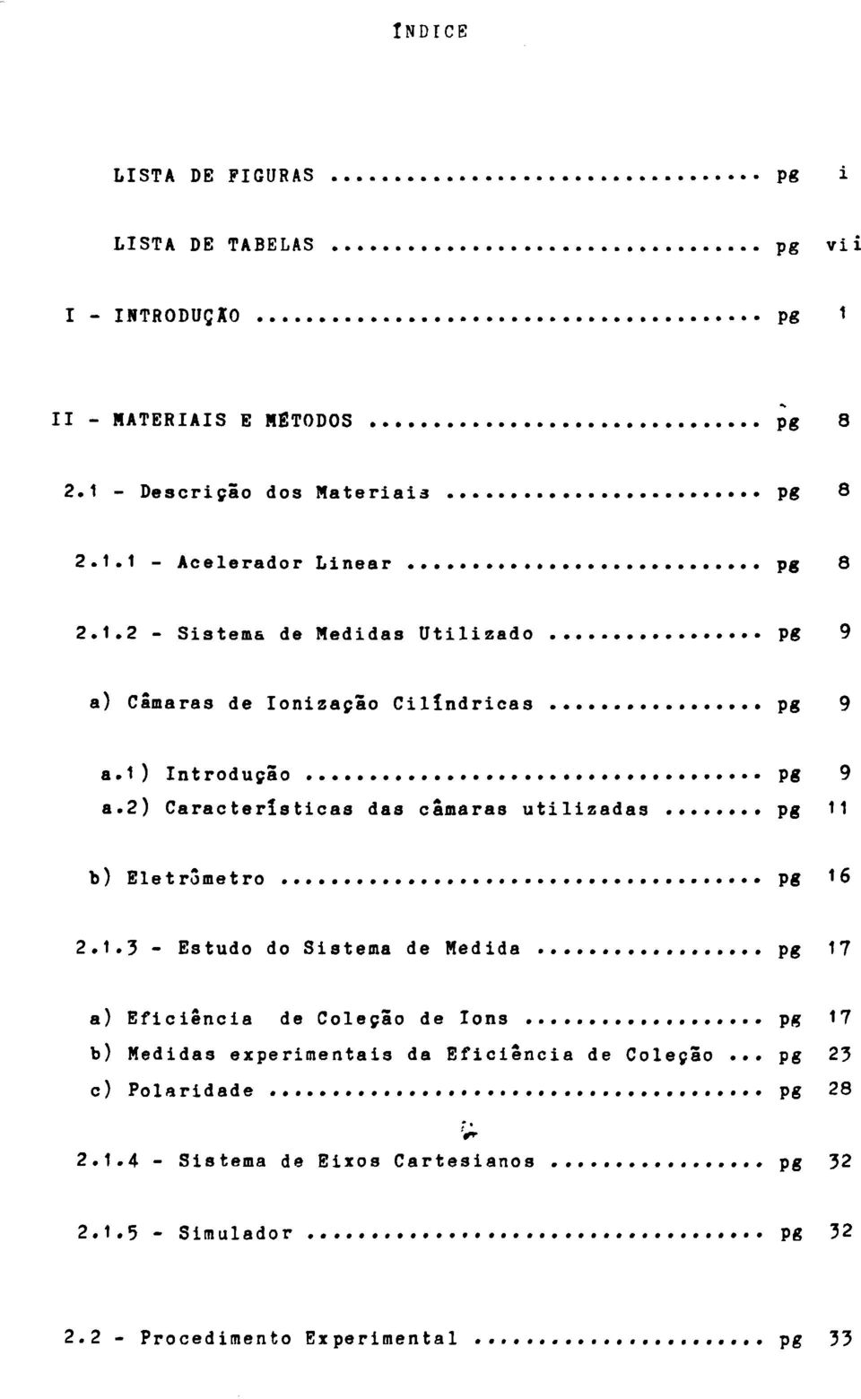 2) Características das câmaras utilizadas pg 11