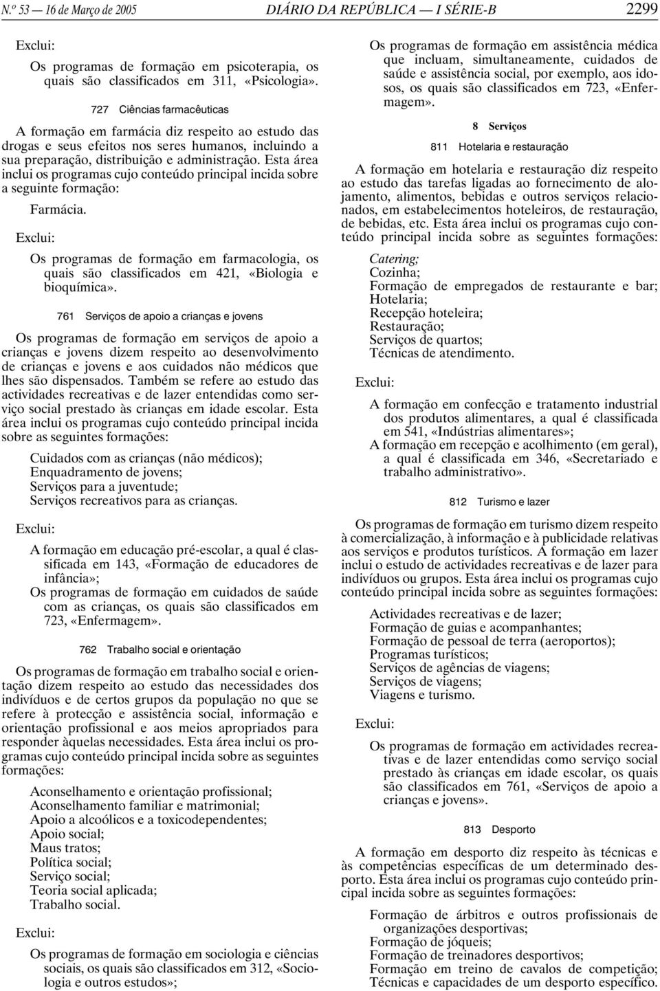 Esta área inclui os programas cujo conteúdo principal incida sobre a seguinte formação: Farmácia. Os programas de formação em farmacologia, os quais são classificados em 421, «Biologia e bioquímica».