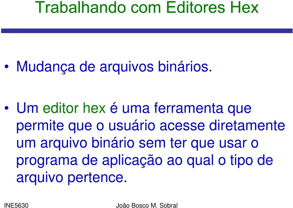 usuário acesse diretamente um arquivo binário sem