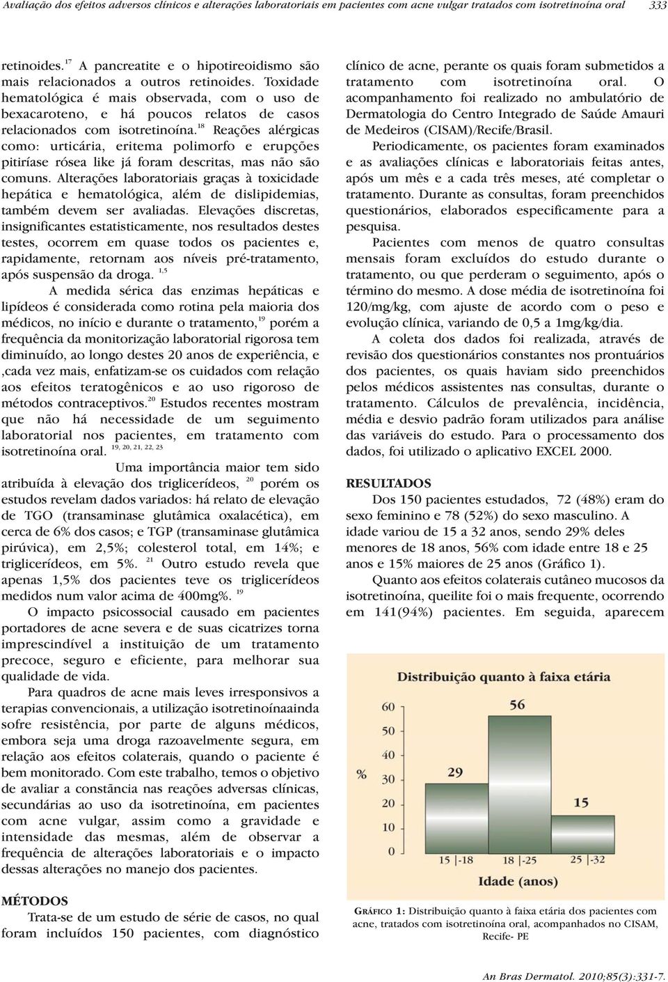 Toxidade hematológica é mais observada, com o uso de bexacaroteno, e há poucos relatos de casos relacionados com isotretinoína.