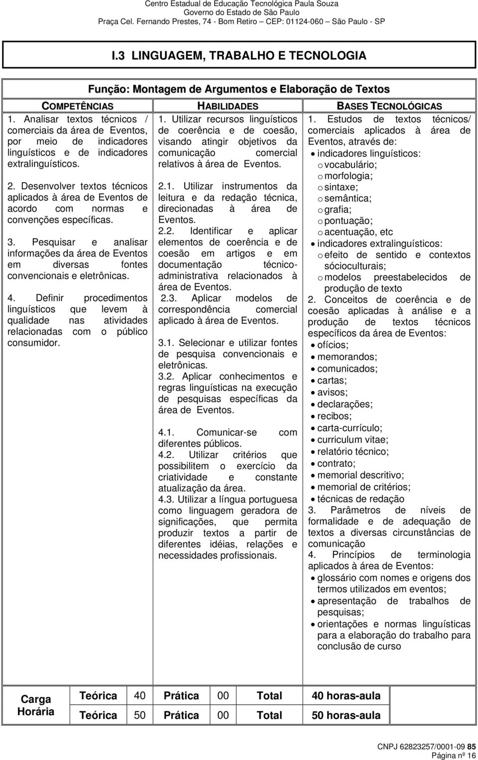 Pesquisar e analisar informações da área de Eventos em diversas fontes convencionais e eletrônicas. 4.