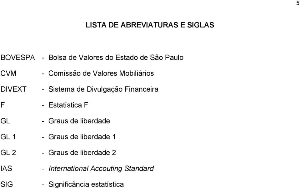 Financeira - Estatística F - Graus de liberdade GL 1 - Graus de liberdade 1 GL 2 -