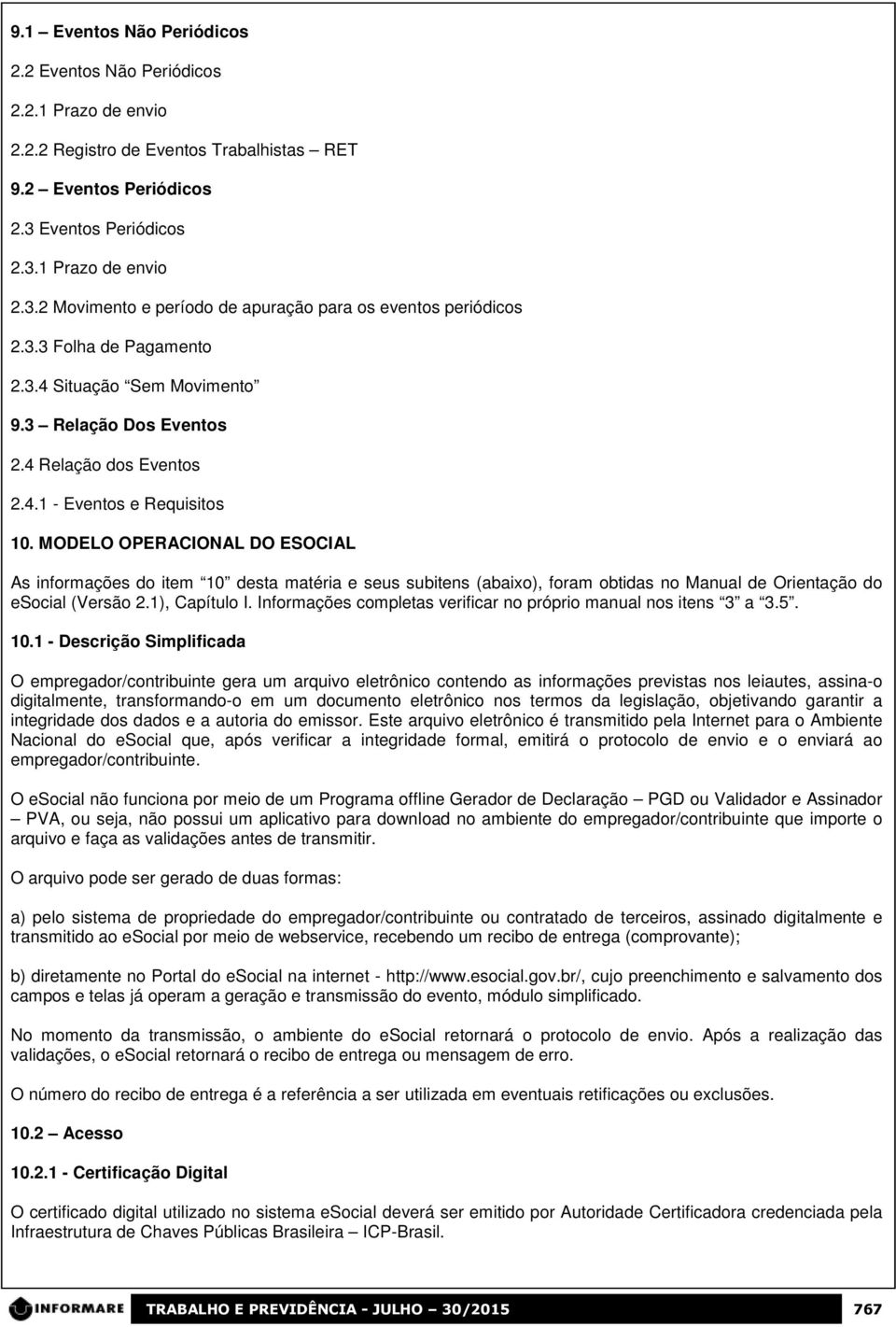 4 Relação dos Eventos 2.4.1 - Eventos e Requisitos 10.