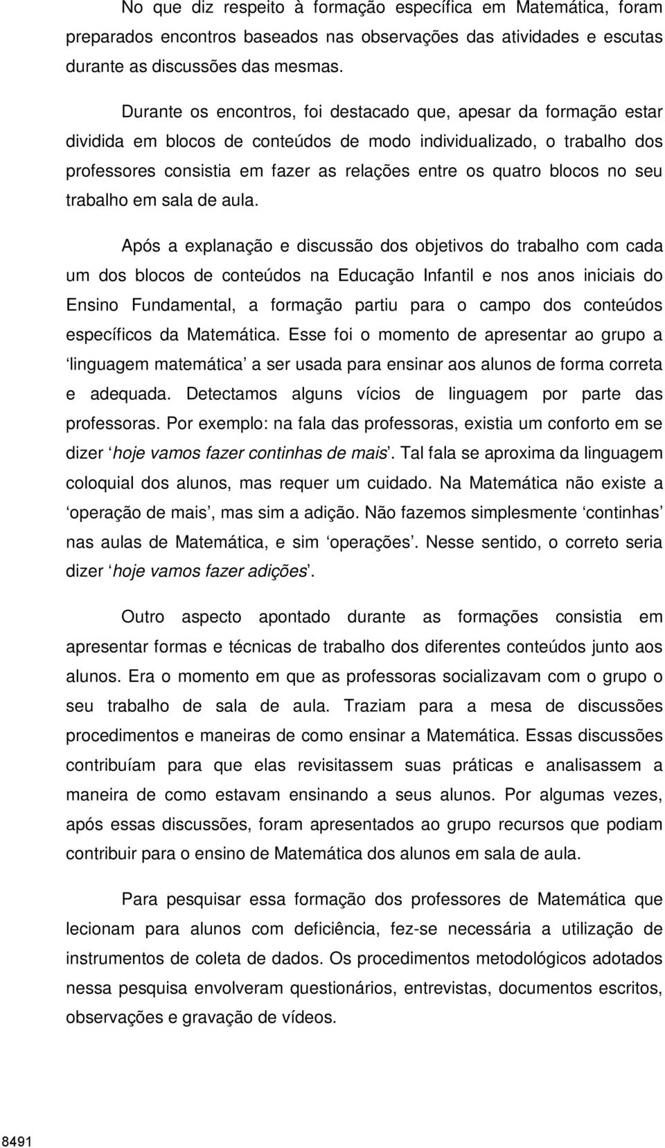 blocos no seu trabalho em sala de aula.