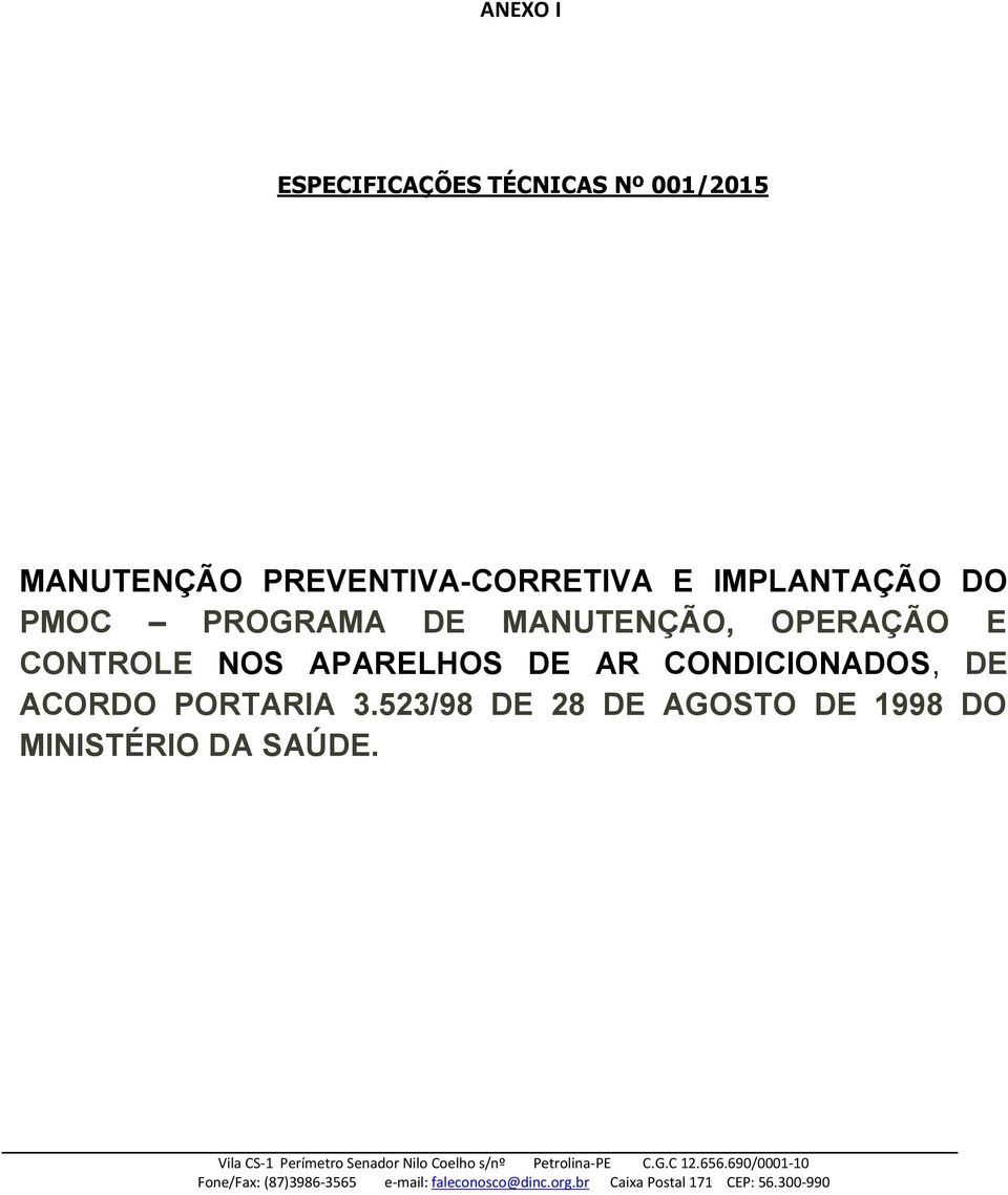 MANUTENÇÃO, OPERAÇÃO E CONTROLE NOS APARELHOS DE AR