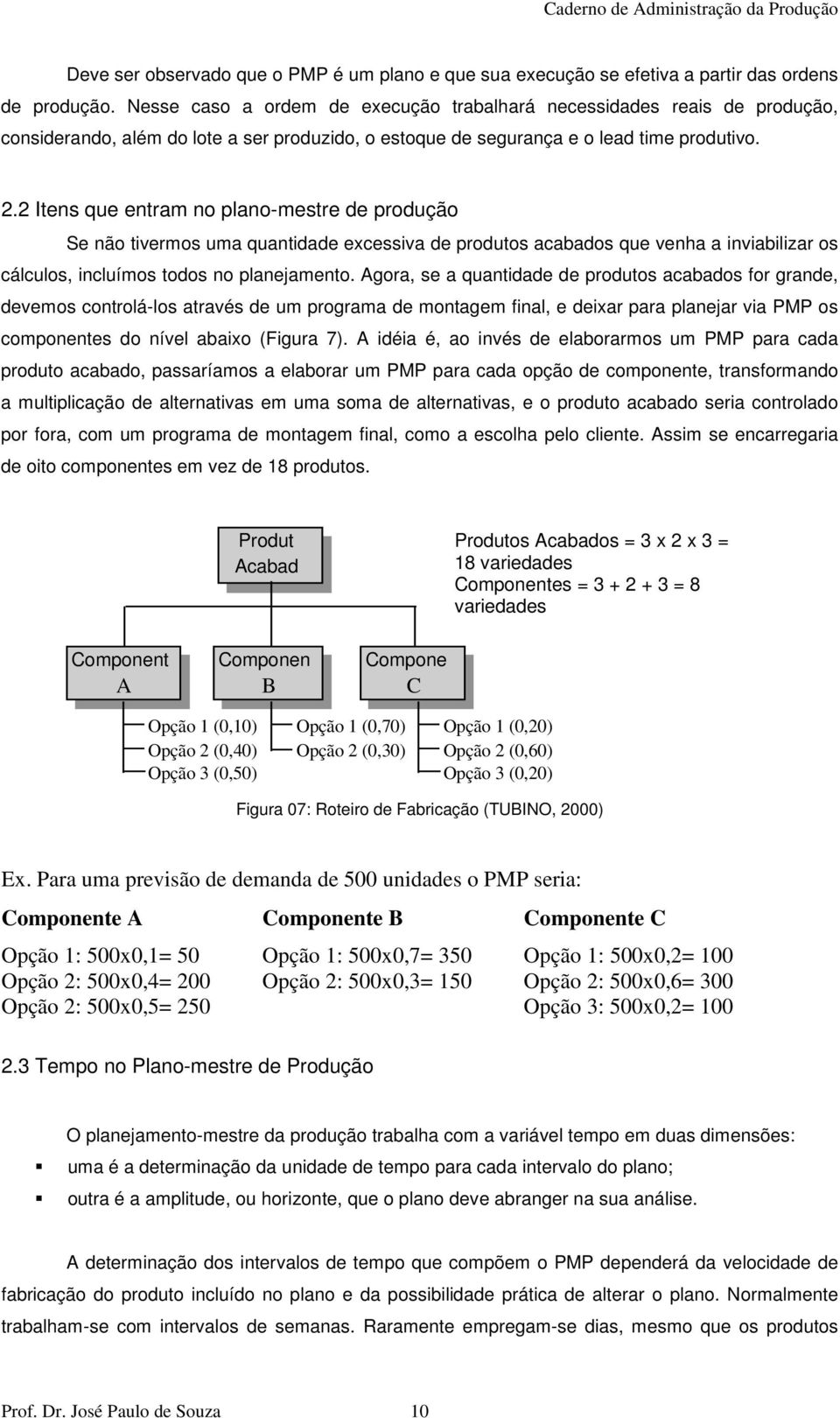 2 Itens que entram no plano-mestre de produção Se não tivermos uma quantidade excessiva de produtos acabados que venha a inviabilizar os cálculos, incluímos todos no planejamento.