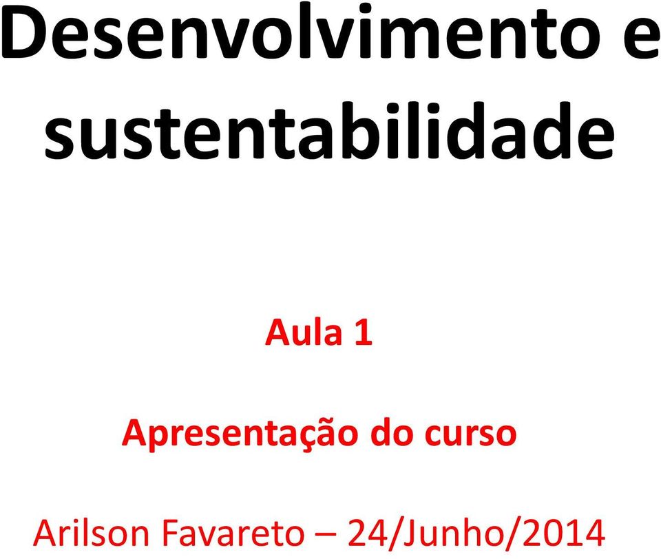 Apresentação do curso