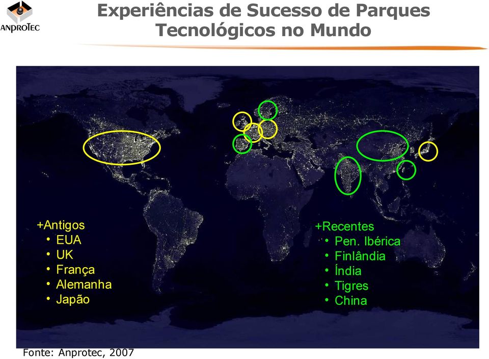 França Alemanha Japão Fonte: Anprotec,