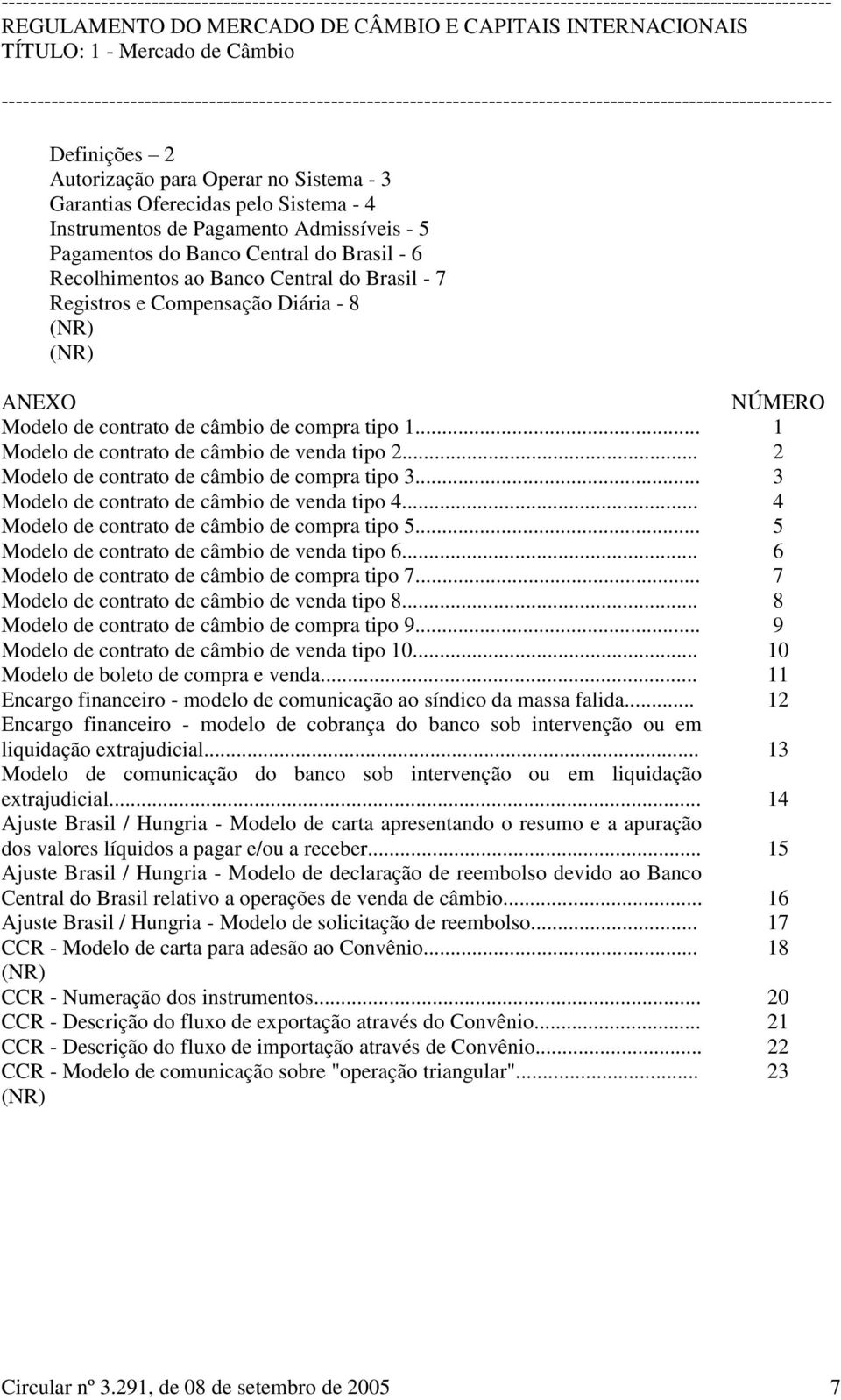 .. 2 Modelo de contrato de câmbio de compra tipo 3... 3 Modelo de contrato de câmbio de venda tipo 4... 4 Modelo de contrato de câmbio de compra tipo 5... 5 Modelo de contrato de câmbio de venda tipo 6.