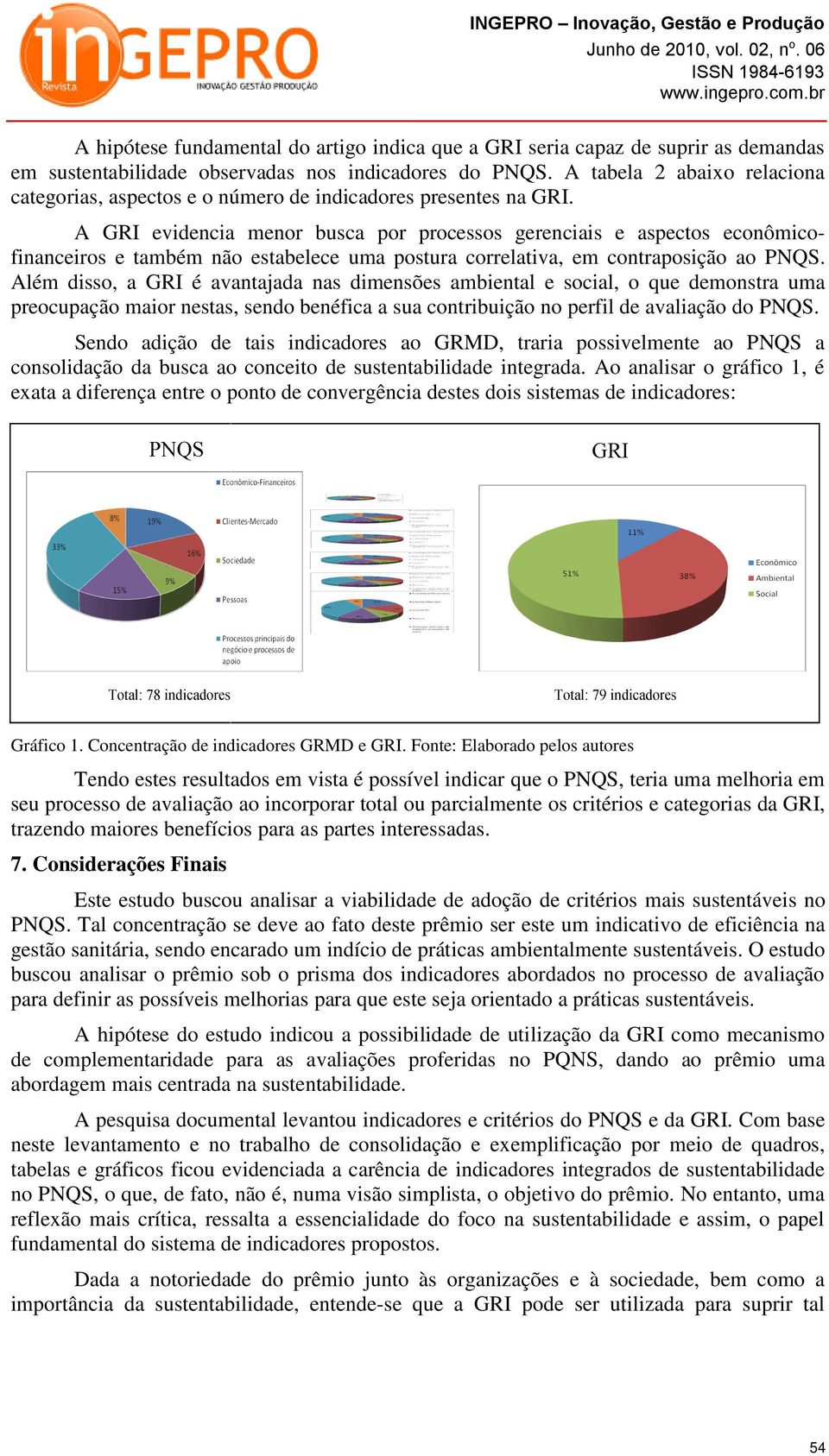 A GRI evidencia menor busca por processos gerenciais e aspectos econômicofinanceiros e também não estabelece uma postura correlativa, em contraposição ao PNQS.