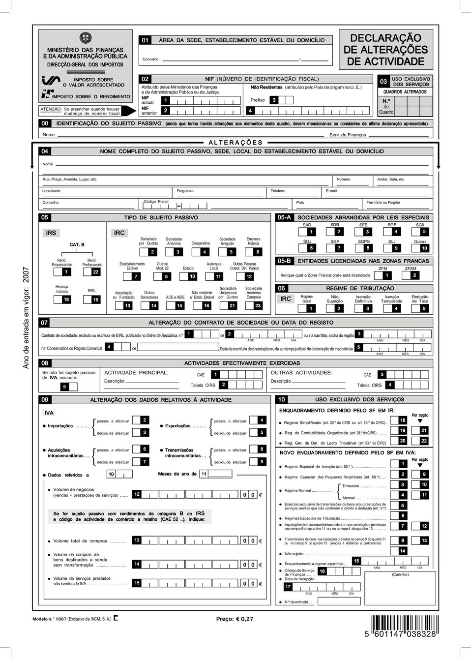 Pública u da Justiça actual anterir Nã Residentes (atribuíd pel País de rigem na U. E.