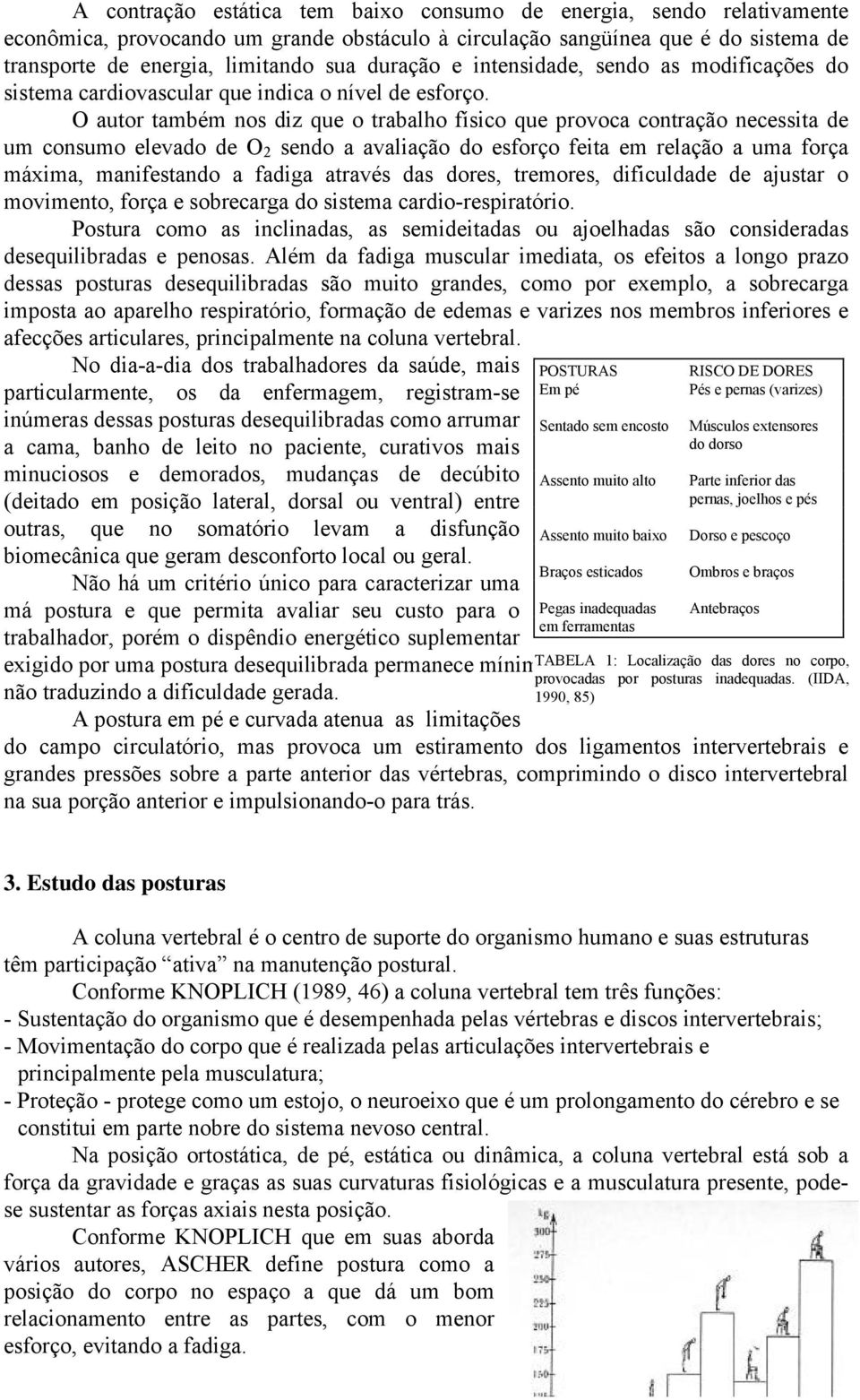 O autor também nos diz que o trabalho físico que provoca contração necessita de um consumo elevado de O 2 sendo a avaliação do esforço feita em relação a uma força máxima, manifestando a fadiga