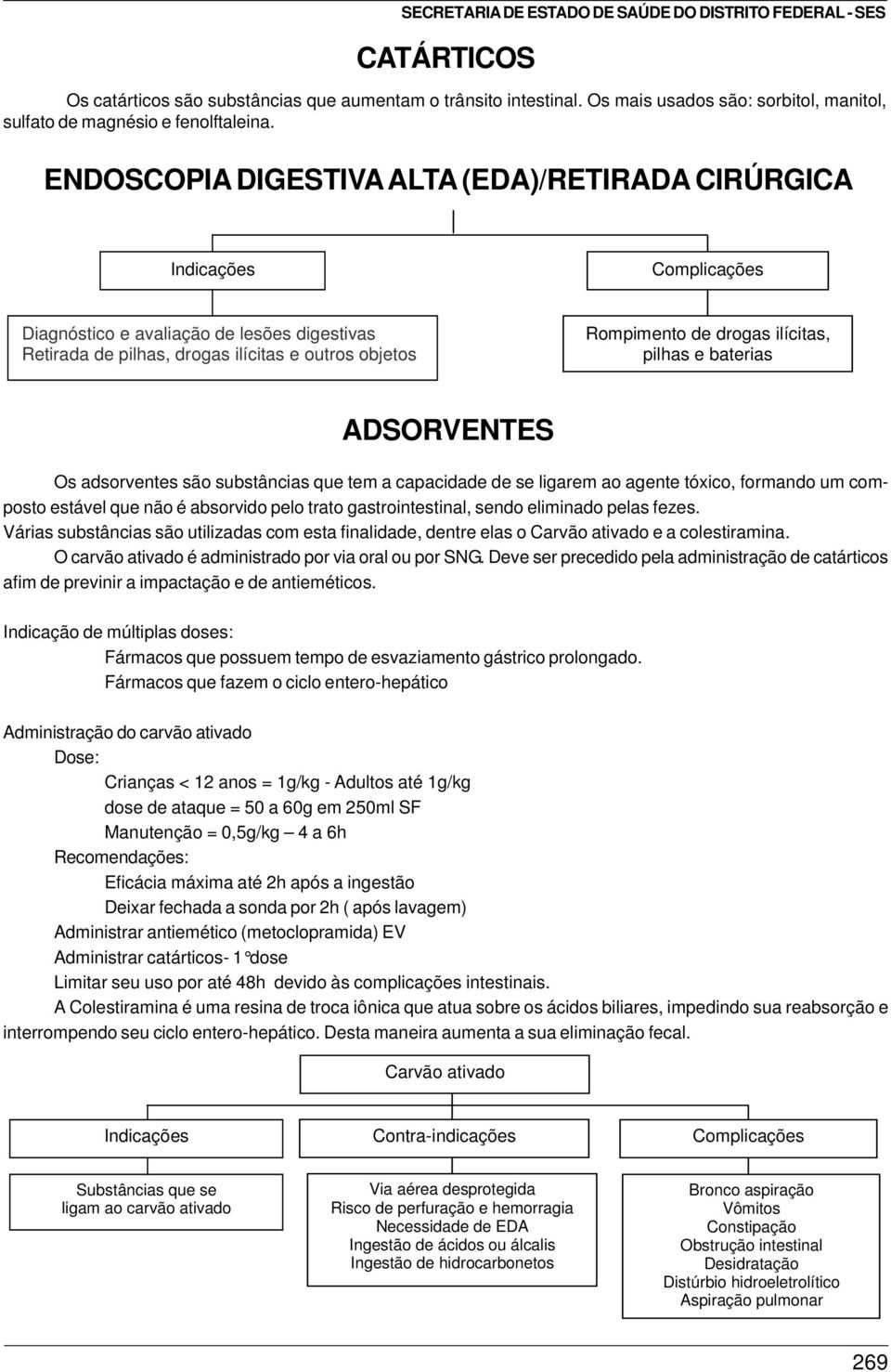 ilícitas, pilhas e baterias ADSORVENTES Os adsorventes são substâncias que tem a capacidade de se ligarem ao agente tóxico, formando um composto estável que não é absorvido pelo trato