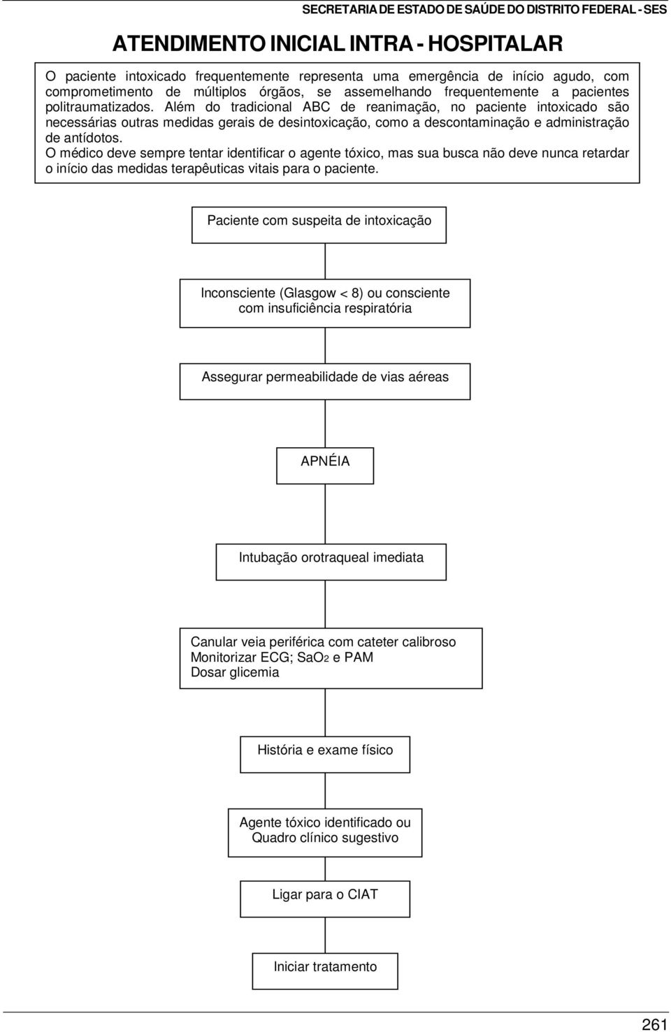 O médico deve sempre tentar identificar o agente tóxico, mas sua busca não deve nunca retardar o início das medidas terapêuticas vitais para o paciente.