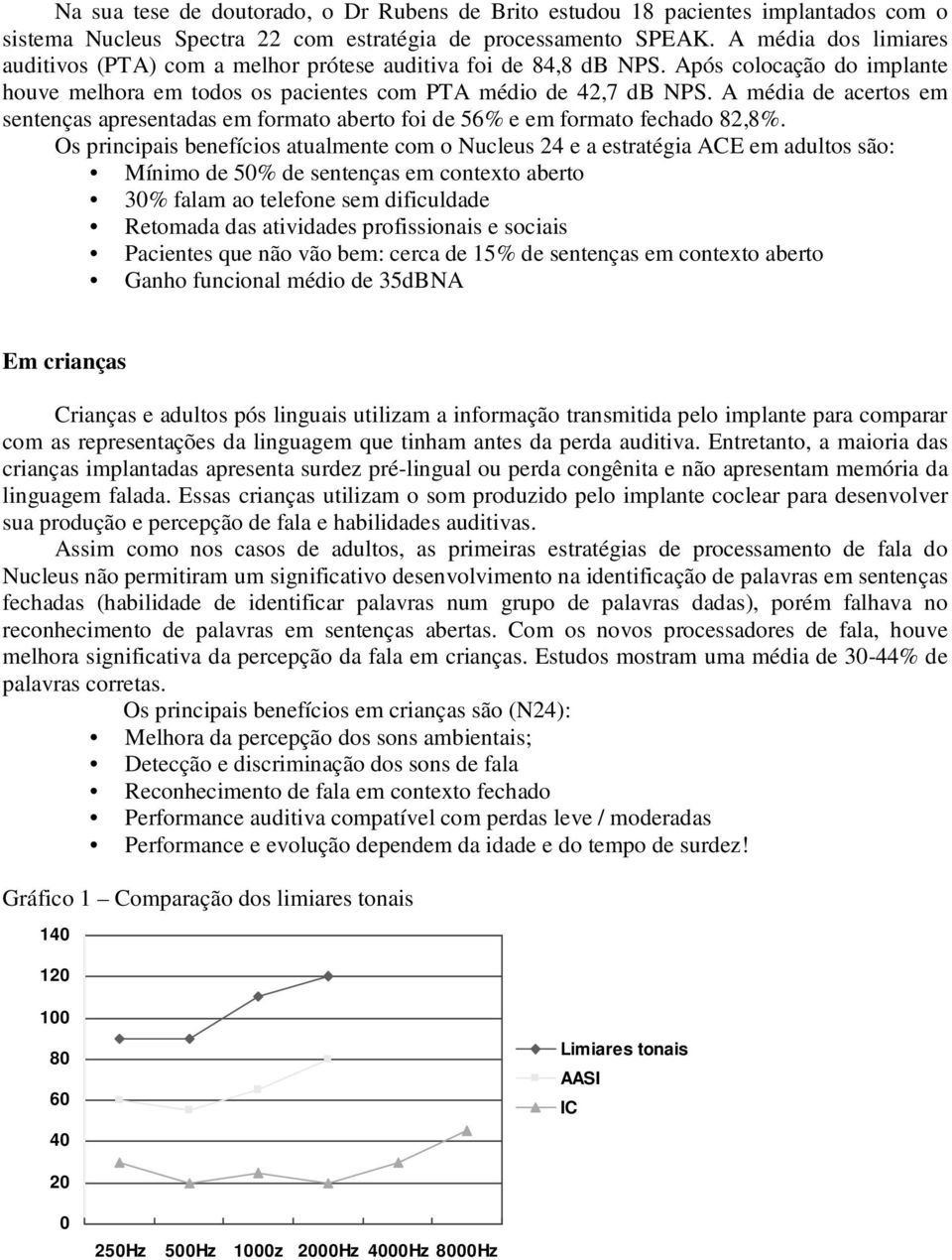 A média de acertos em sentenças apresentadas em formato aberto foi de 56% e em formato fechado 82,8%.