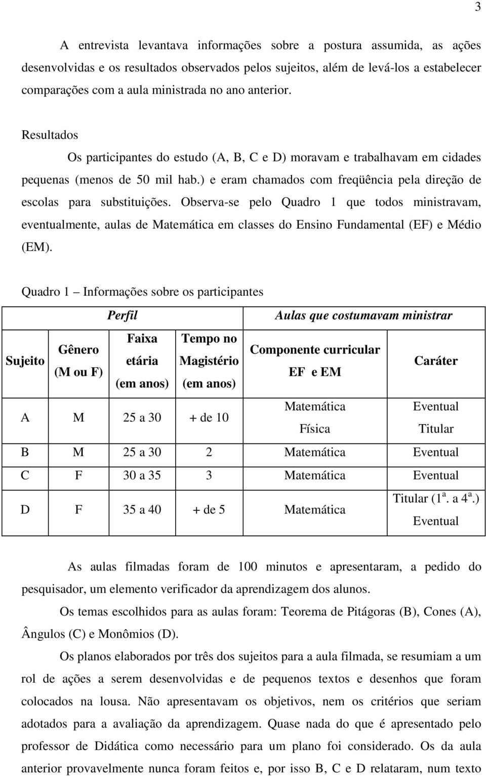 ) e eram chamados com freqüência pela direção de escolas para substituições.