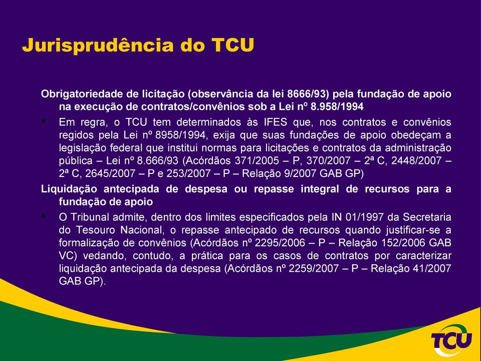 para licitações e contratos da administração pública Lei nº 8.