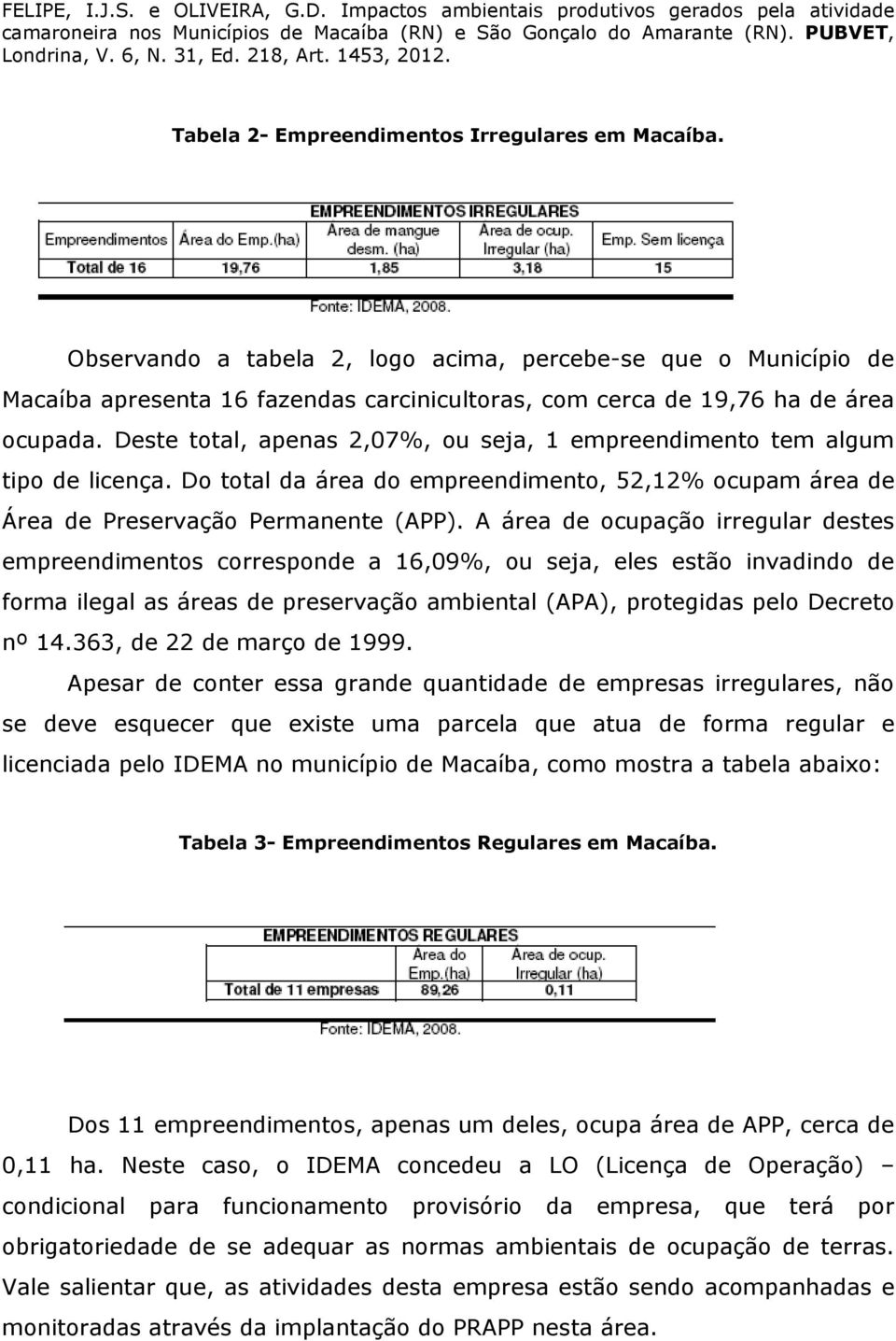 A área de ocupação irregular destes empreendimentos corresponde a 16,09%, ou seja, eles estão invadindo de forma ilegal as áreas de preservação ambiental (APA), protegidas pelo Decreto nº 14.