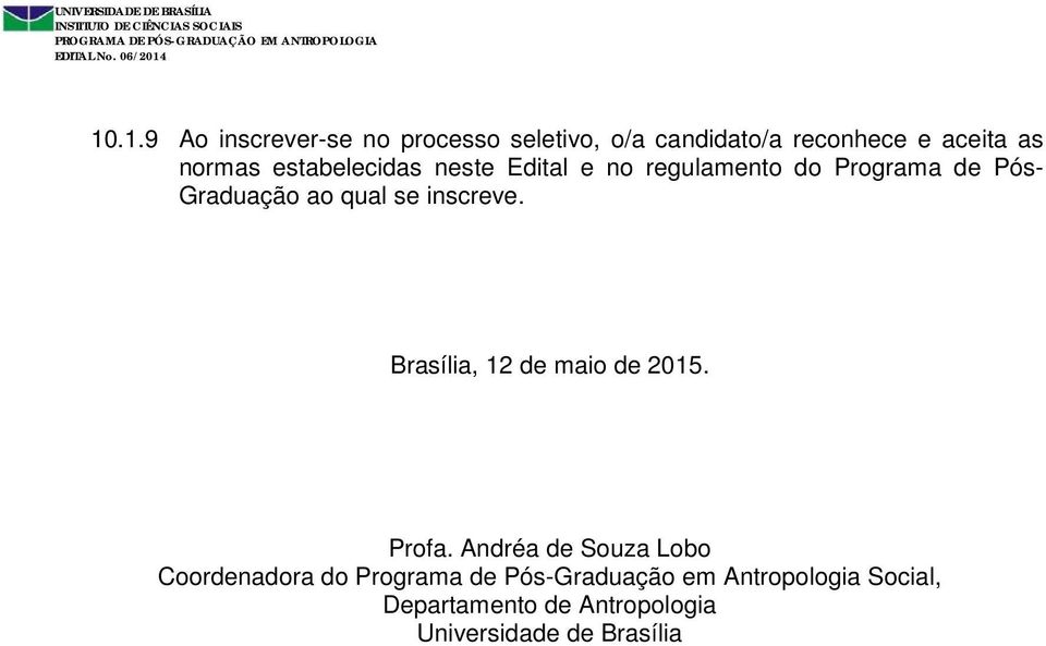 inscreve. Brasília, 12 de maio de 2015. Profa.