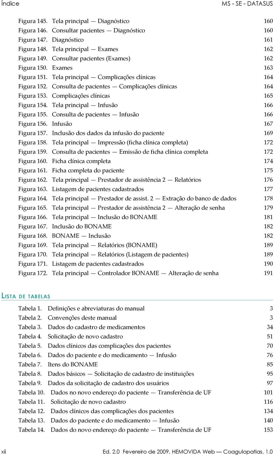 Complicações clínicas 165 Figura 154. Tela principal Infusão 166 Figura 155. Consulta de pacientes Infusão 166 Figura 156. Infusão 167 Figura 157.