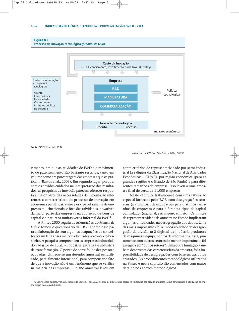 Universidades - Concorrentes - Institutos públicos de pesquisa Empresa P&D MANUFATURA COMERCIALIZAÇÃO Política tecnológica Inovação Tecnológica Produto Processo Impactos econômicos Fonte: