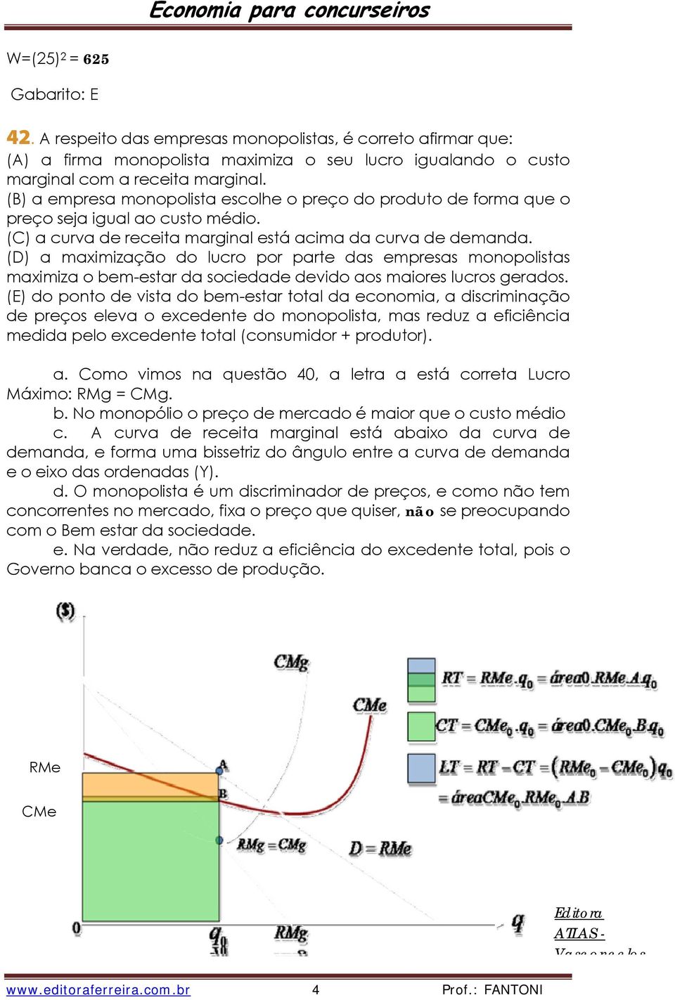 (D) a maximização do lucro por parte das empresas monopolistas maximiza o bem-estar da sociedade devido aos maiores lucros gerados.