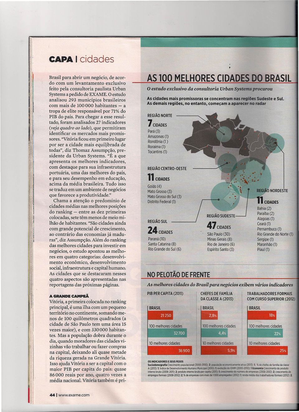 Para chegar a esse resultado, fora analisados 27 indicadores (veja quadro ao lado), que peritira identificar os ercados ais proissores.