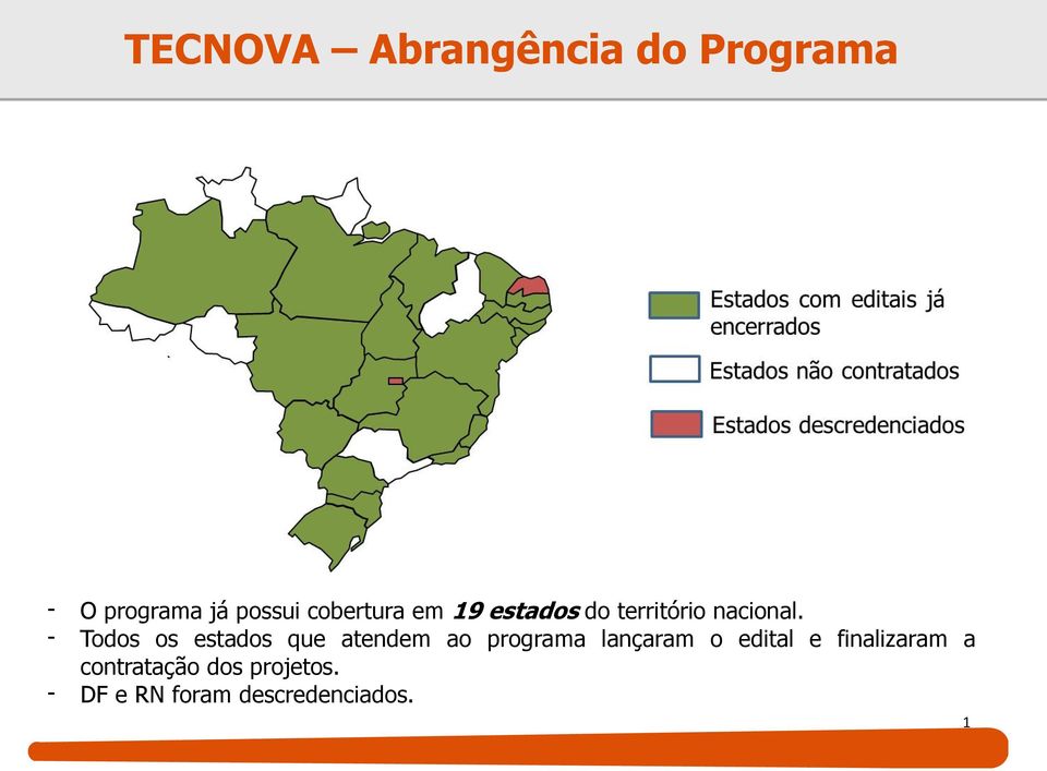 - Todos os estados que atendem ao programa lançaram