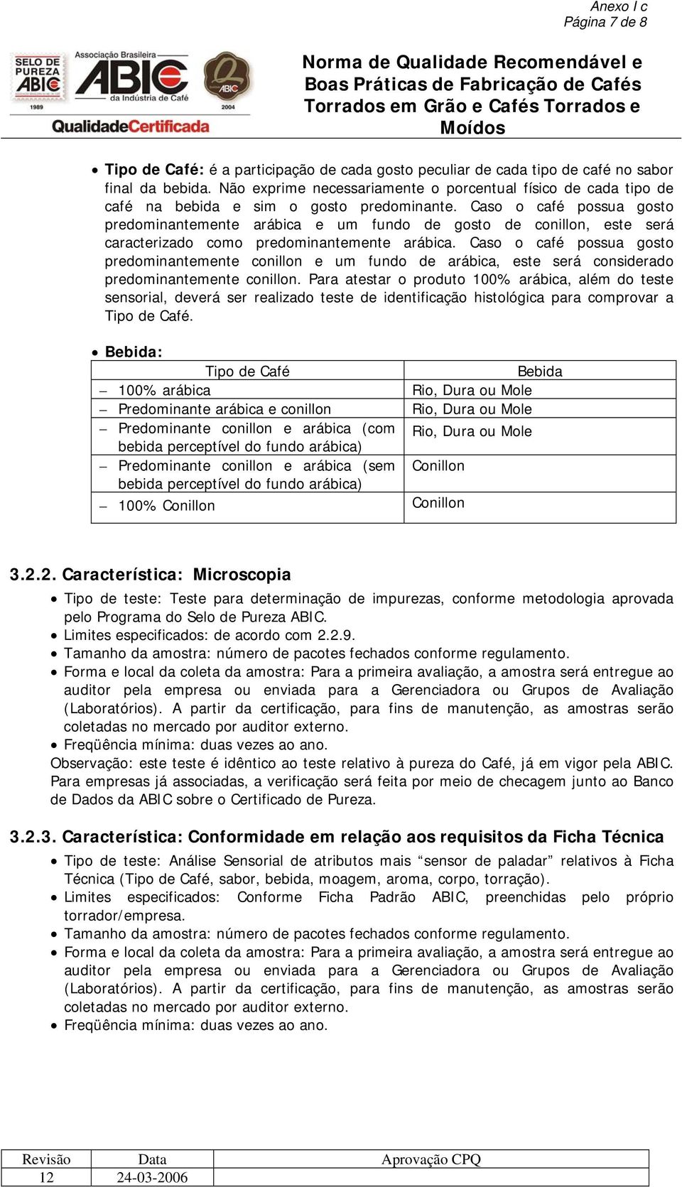 Caso o café possua gosto predominantemente arábica e um fundo de gosto de conillon, este será caracterizado como predominantemente arábica.