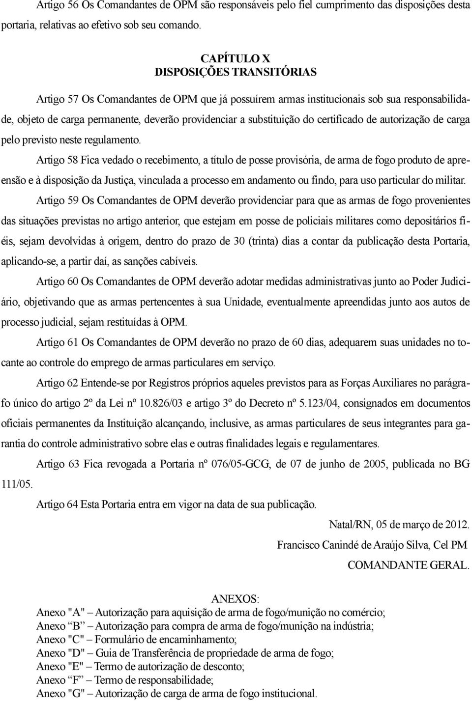 certificado de autorização de carga pelo previsto neste regulamento.