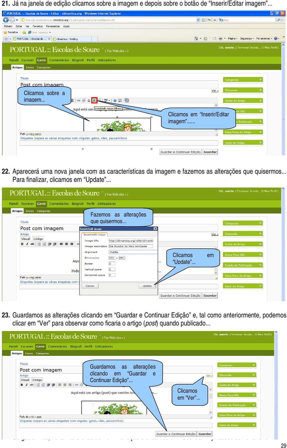 .. Clicamos Update... em 23.