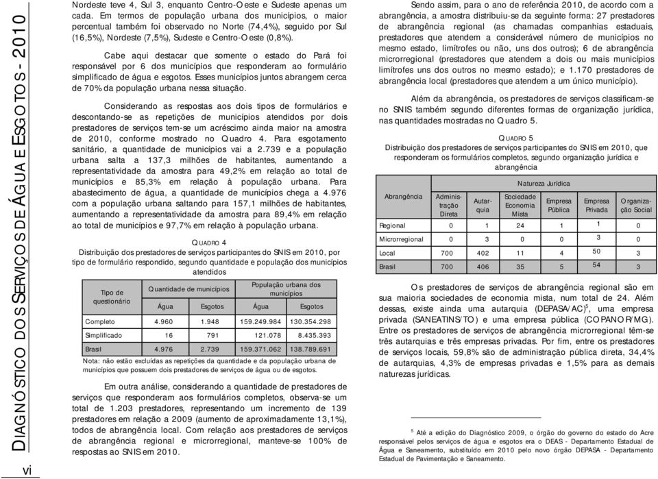 Cabe aqui destacar que somente o estado do Pará foi responsável por 6 dos s que responderam ao formulário simplificado de e. Esses s juntos abrangem cerca de 70% da população nessa situação.