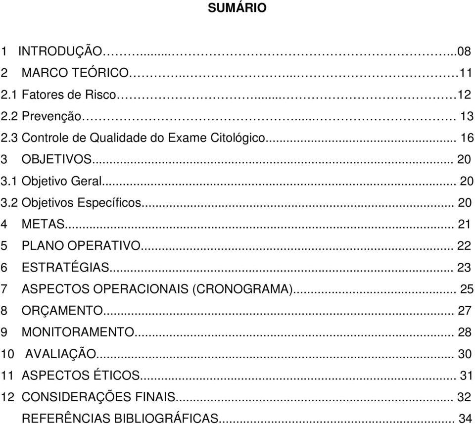 .. 20 4 METAS... 21 5 PLANO OPERATIVO... 22 6 ESTRATÉGIAS... 23 7 ASPECTOS OPERACIONAIS (CRONOGRAMA)... 25 8 ORÇAMENTO.