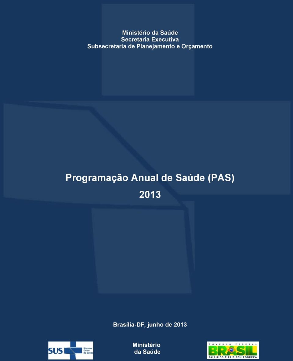 Programação Anual de Saúde (PAS) 2013