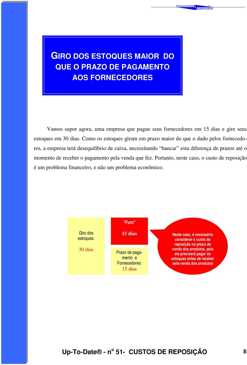 pela venda que fez. Portanto, neste caso, o custo de reposição é um problema financeiro, e não um problema econômico.