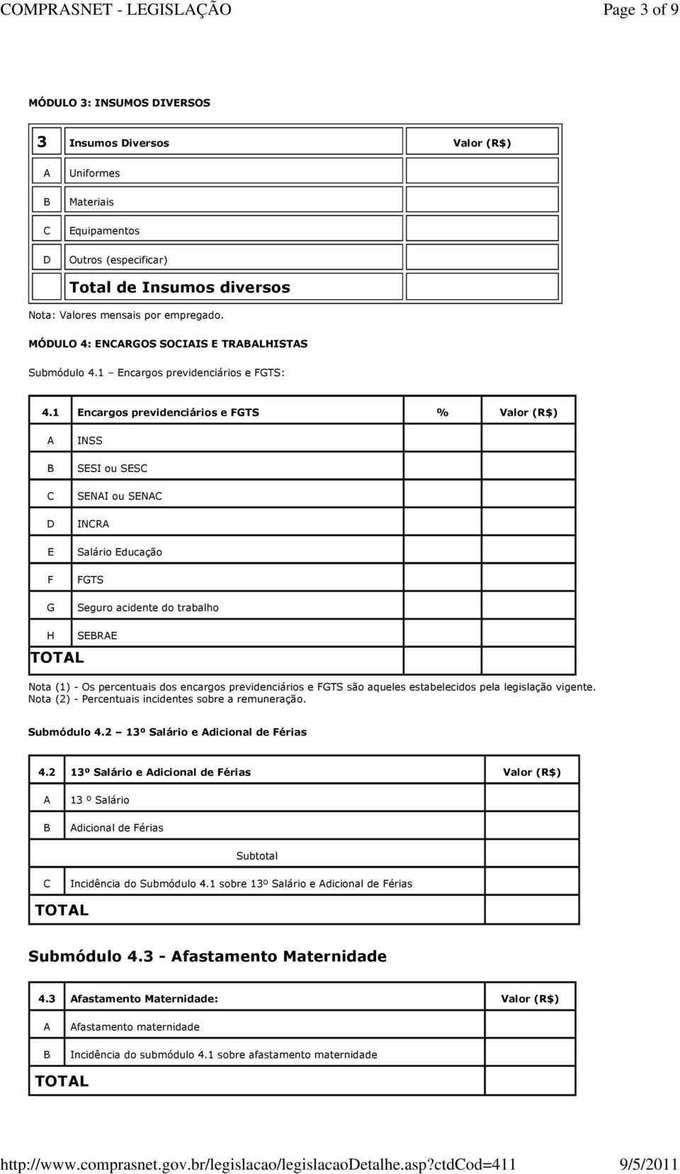 MÓULO 4: NRGOS SOIIS TRLHISTS Submódulo 4.1 ncargos previdenciários e GTS: 4.