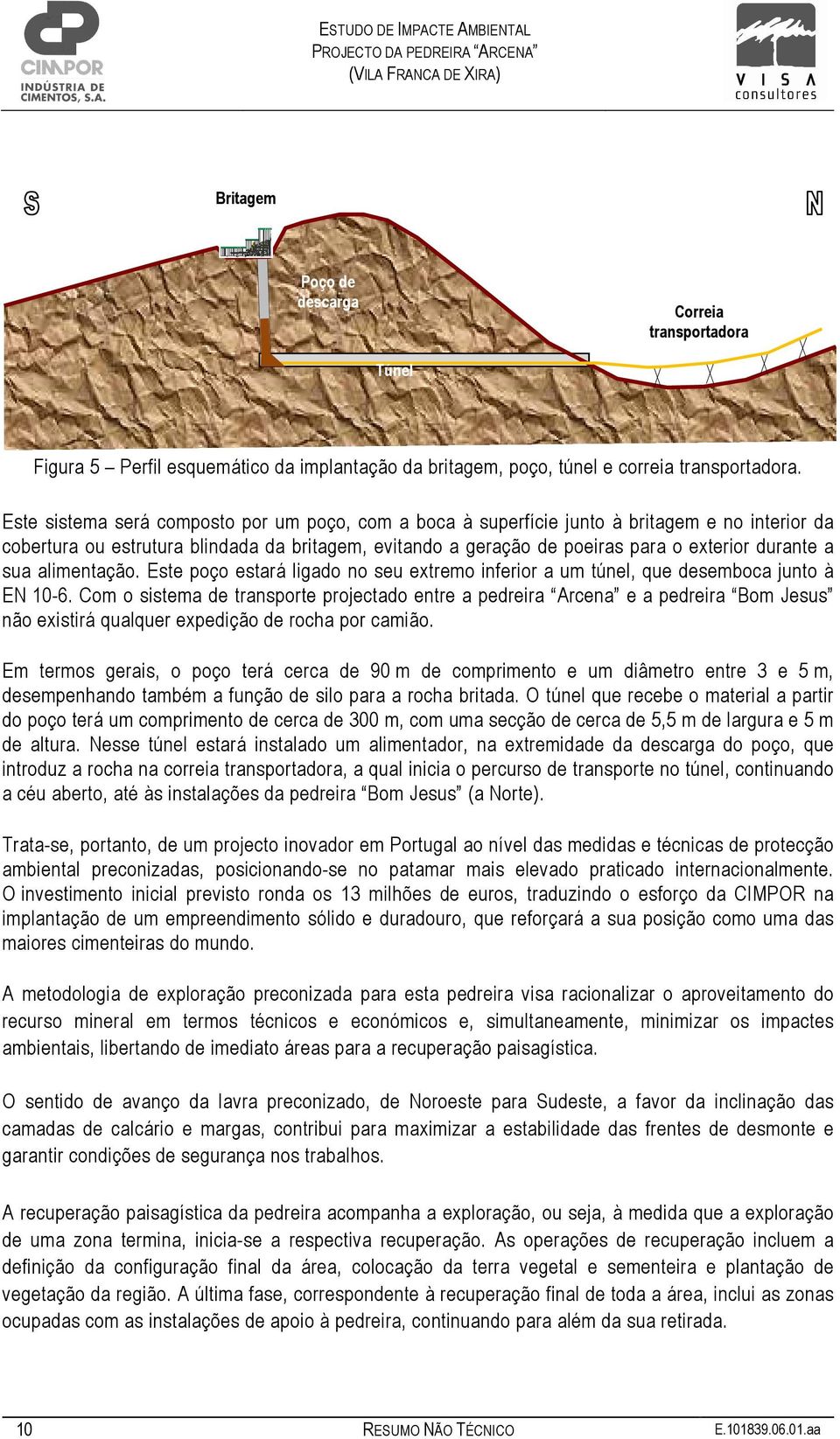 sua alimentação. Este poço estará ligado no seu extremo inferior a um túnel, que desemboca junto à EN 10-6.