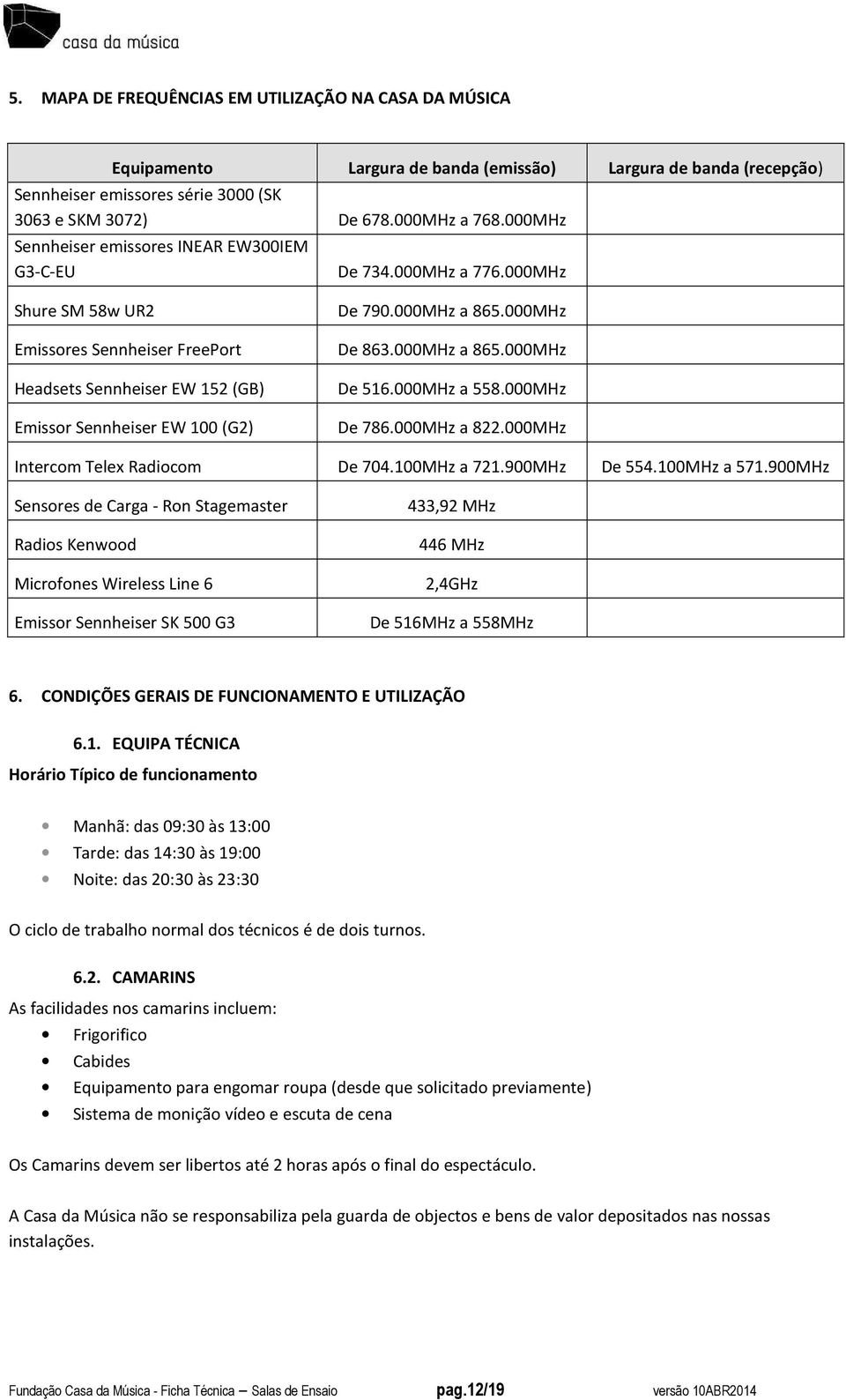 000MHz a 865.000MHz De 863.000MHz a 865.000MHz De 516.000MHz a 558.000MHz De 786.000MHz a 822.000MHz Intercom Telex Radiocom De 704.100MHz a 721.900MHz De 554.100MHz a 571.