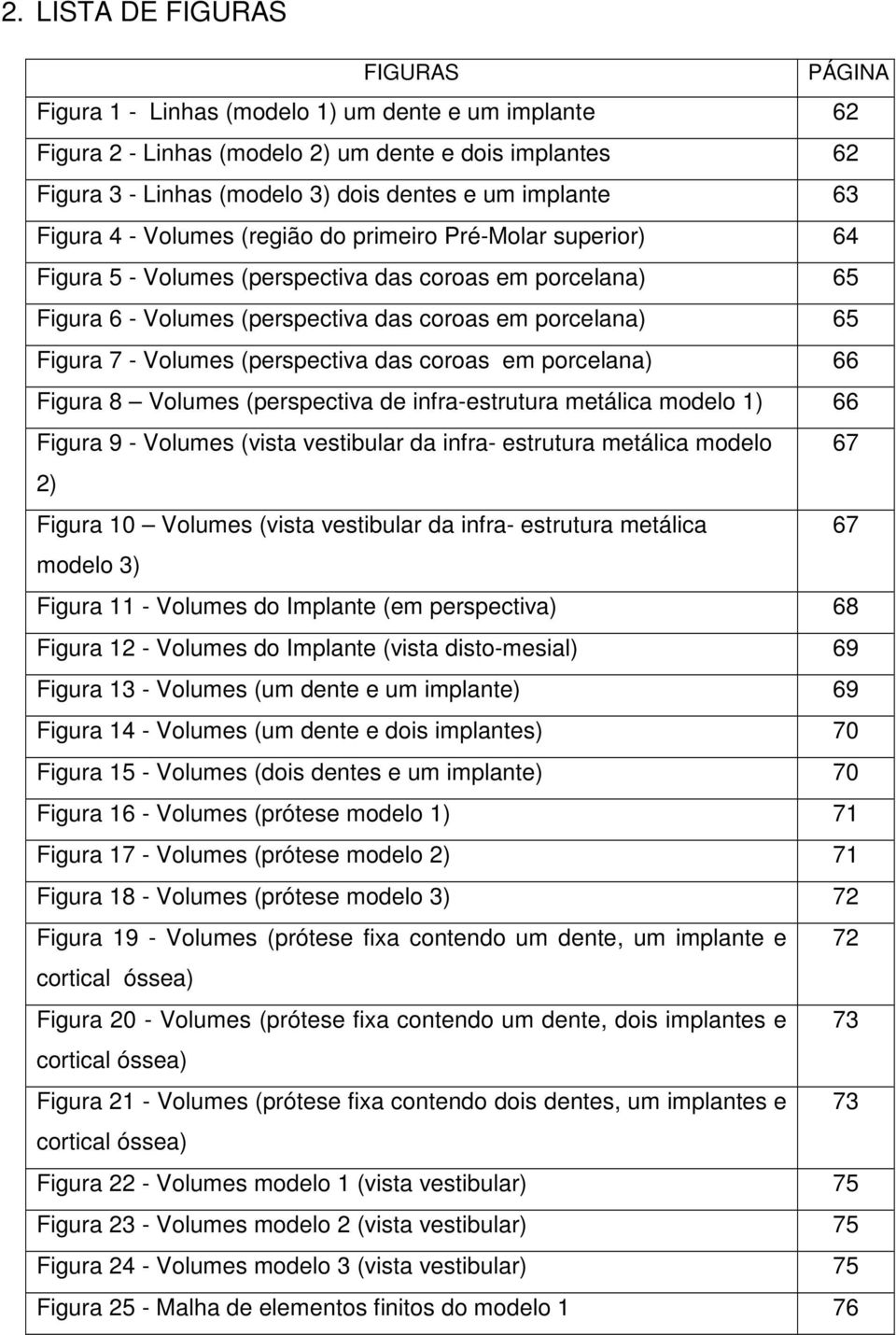Figura 7 - Volumes (perspectiva das coroas em porcelana) 66 Figura 8 Volumes (perspectiva de infra-estrutura metálica modelo 1) 66 Figura 9 - Volumes (vista vestibular da infra- estrutura metálica