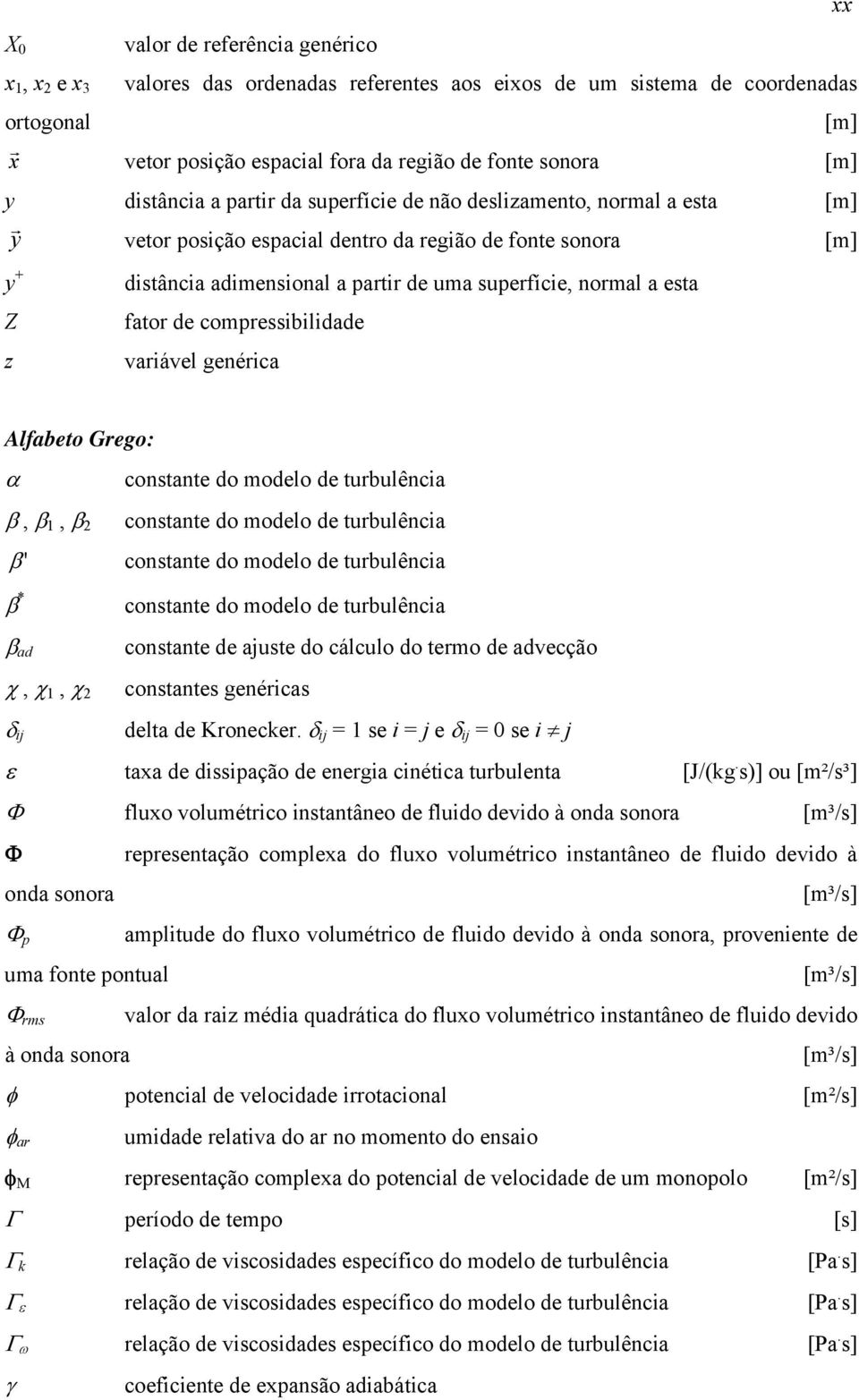 Gego: α β, β 1, β β ' β * β ad χ, χ 1, χ δ j constante do modelo de tubulênca constante do modelo de tubulênca constante do modelo de tubulênca constante do modelo de tubulênca constante de ajuste do