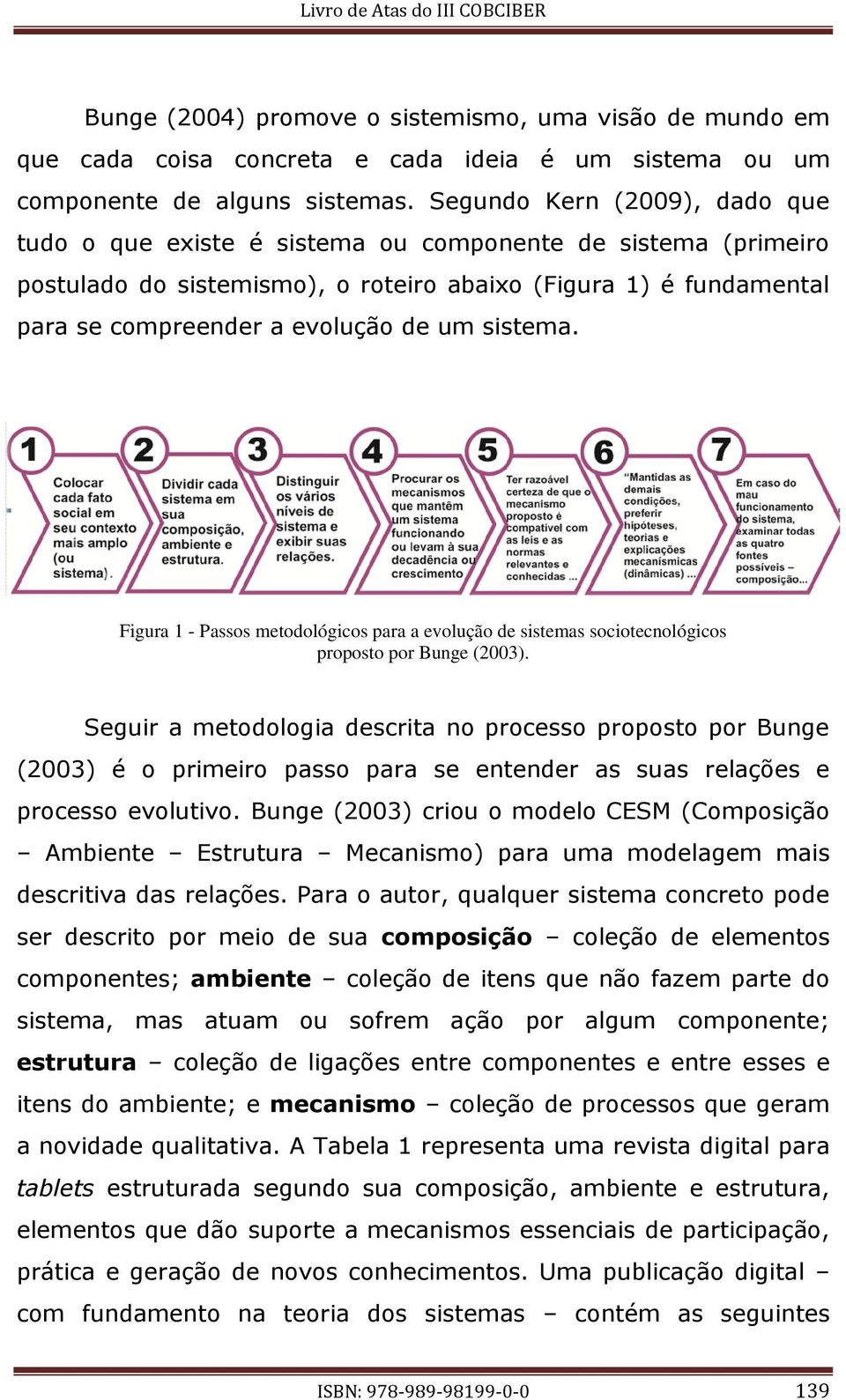 sistema. Figura 1 - Passos metodológicos para a evolução de sistemas sociotecnológicos proposto por Bunge (2003).