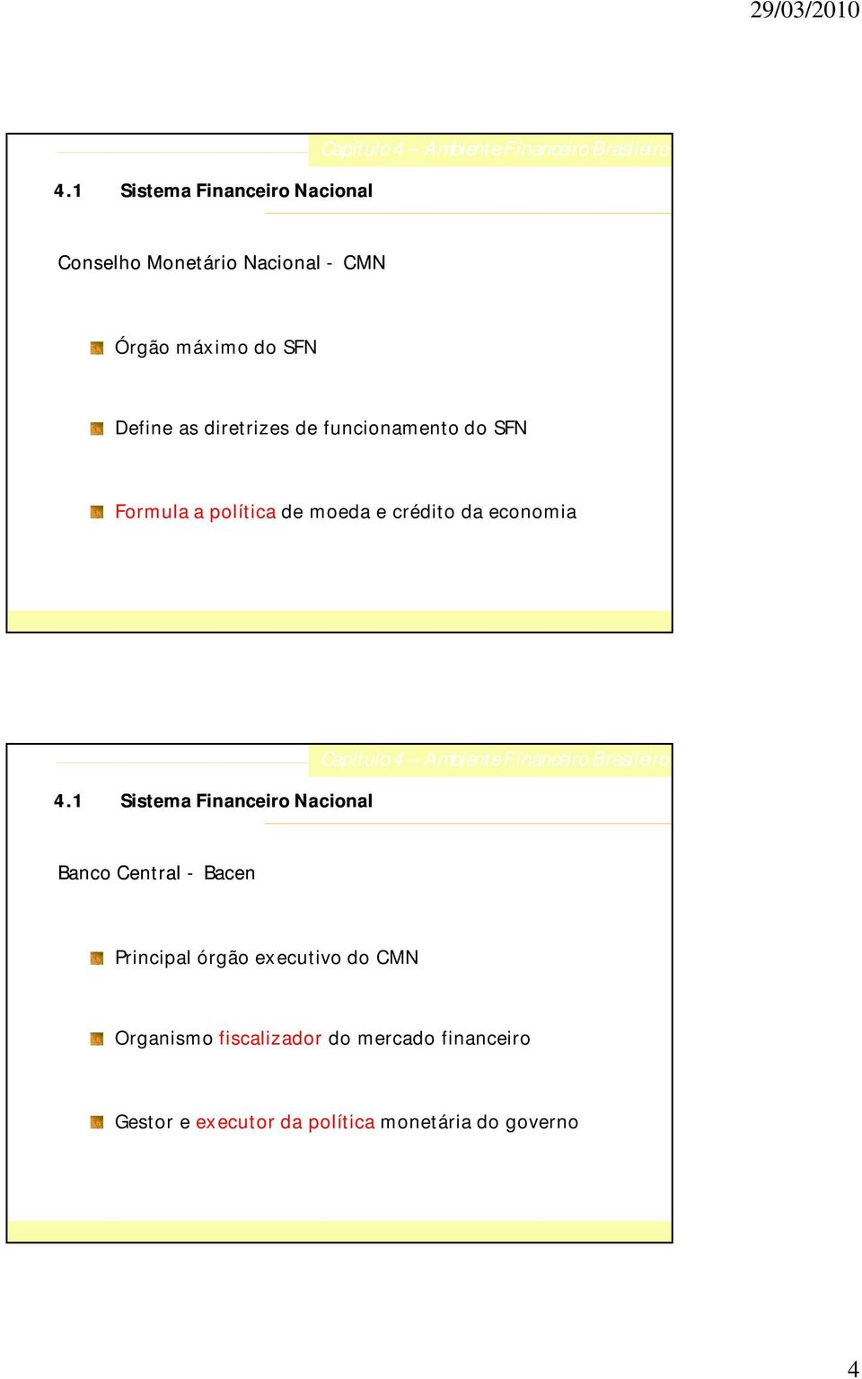 Banco Central - Bacen Principal órgão executivo do CMN Organismo