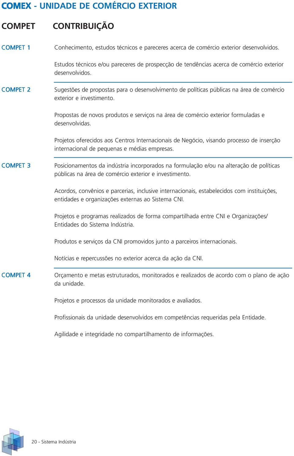 COMPET 2 Sugestões de propostas para o desenvolvimento de políticas públicas na área de comércio exterior e investimento.