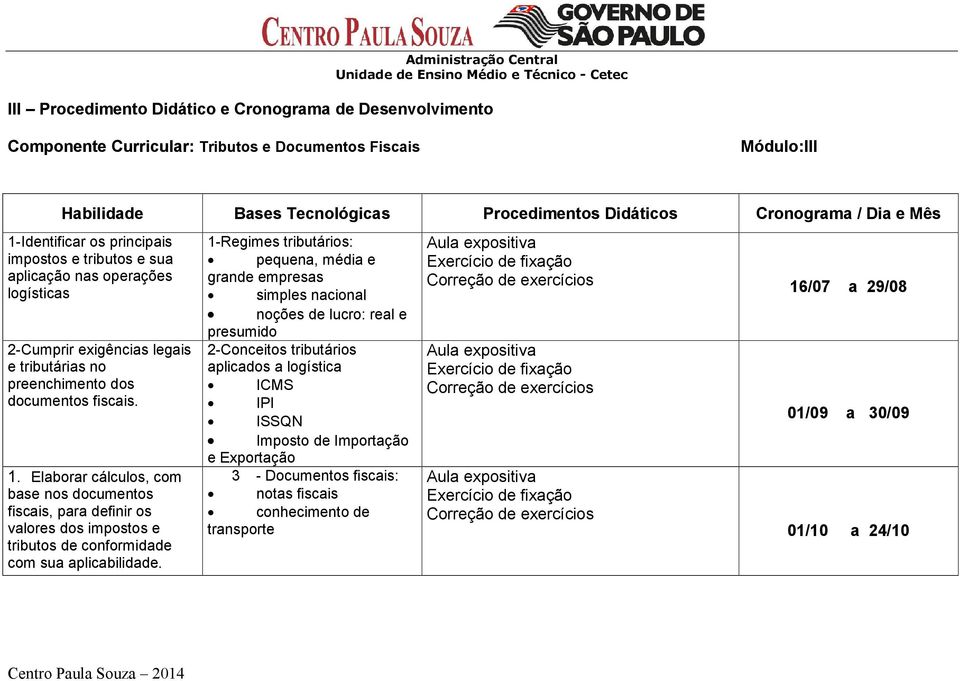 Elaborar cálculos, com base nos documentos fiscais, para definir os valores dos impostos e tributos de conformidade com sua aplicabilidade.